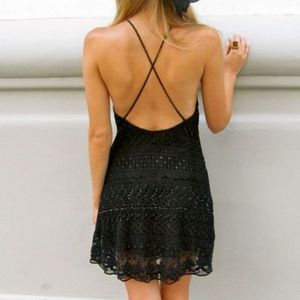 🔥NEW WITH TAG ZARA WOMEN BEADED BLACK MINI DRESS🔥